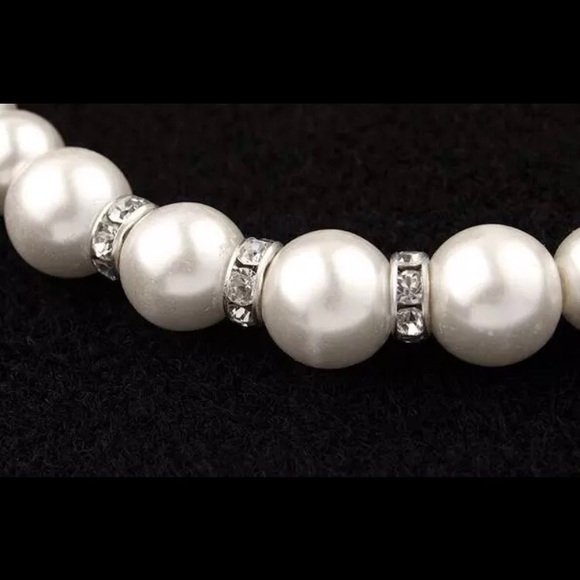 NEW💙💎GORGEOUS PEARL LOOK NECKLACE SET💎💙EARRING - Picture 7 of 8